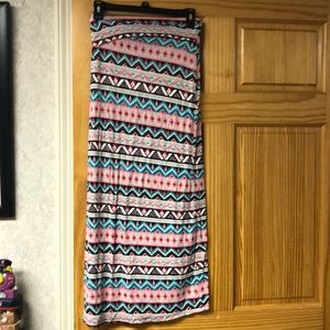 Aztec print maxi skirt